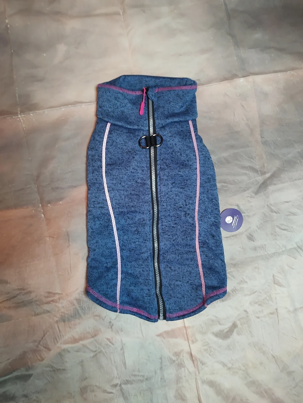 cyeollo XL Dog Jacket Coat Fleece Dog Blue with Pink Reflective